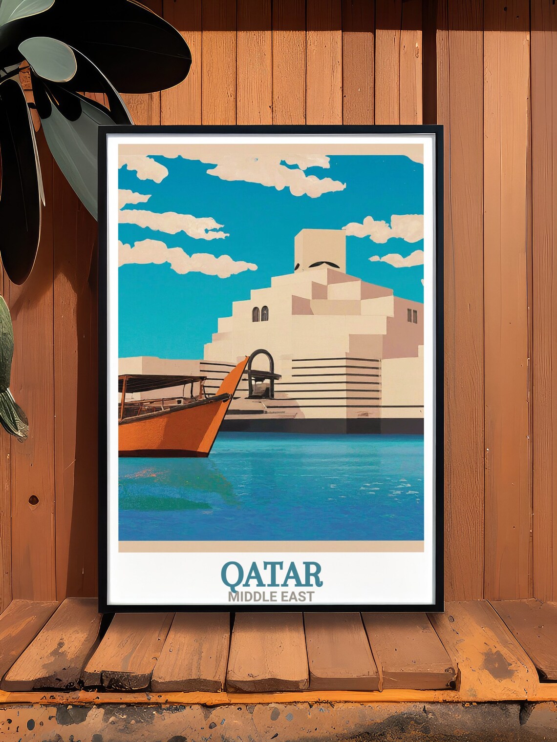 Qatar Middle East Museum of Islamic Art Doha Waterfront Travel Poster - Image 3