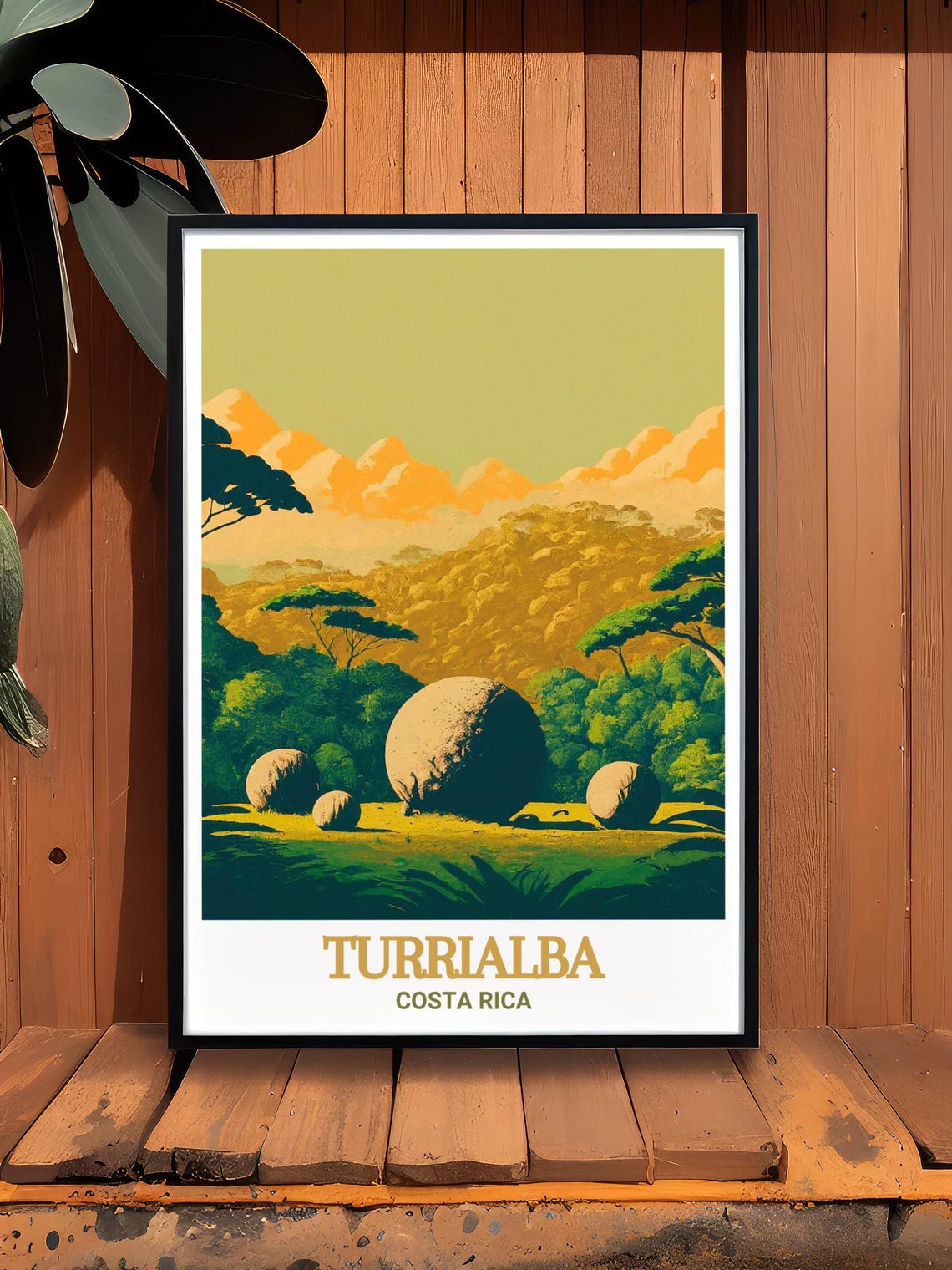 Turrialba Costa Rica Ancient Stone Spheres Travel Art Poster - Image 4