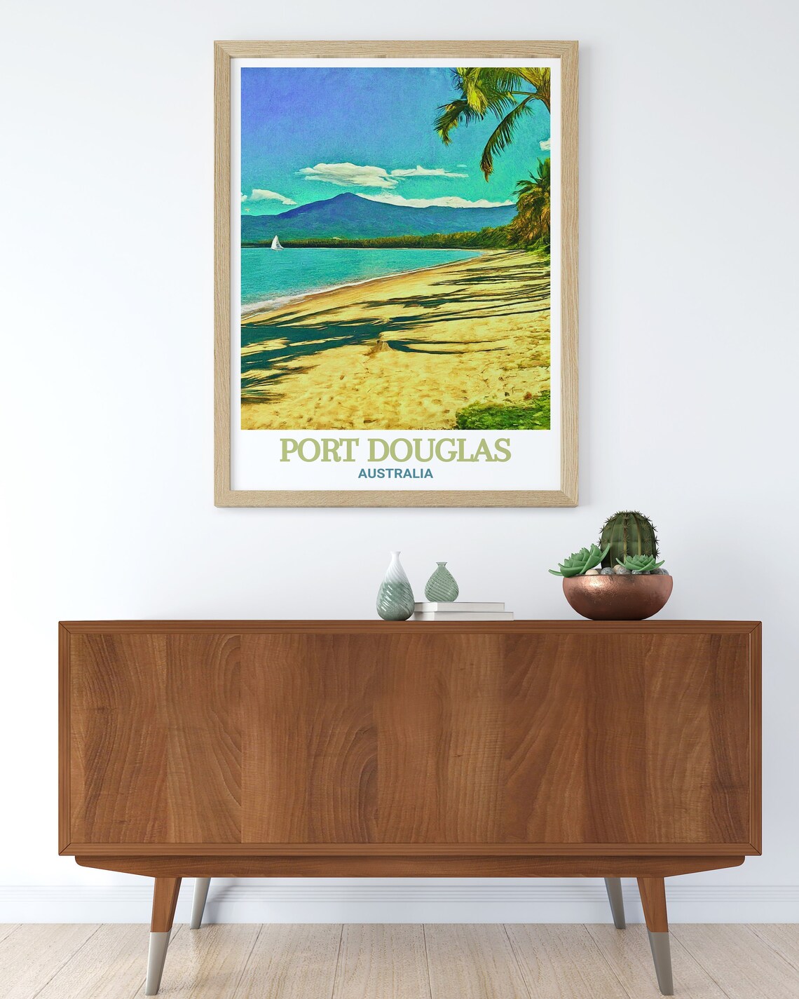 Port Douglas Australia Four Mile Beach Sailboat Coast View Poster - Image 2