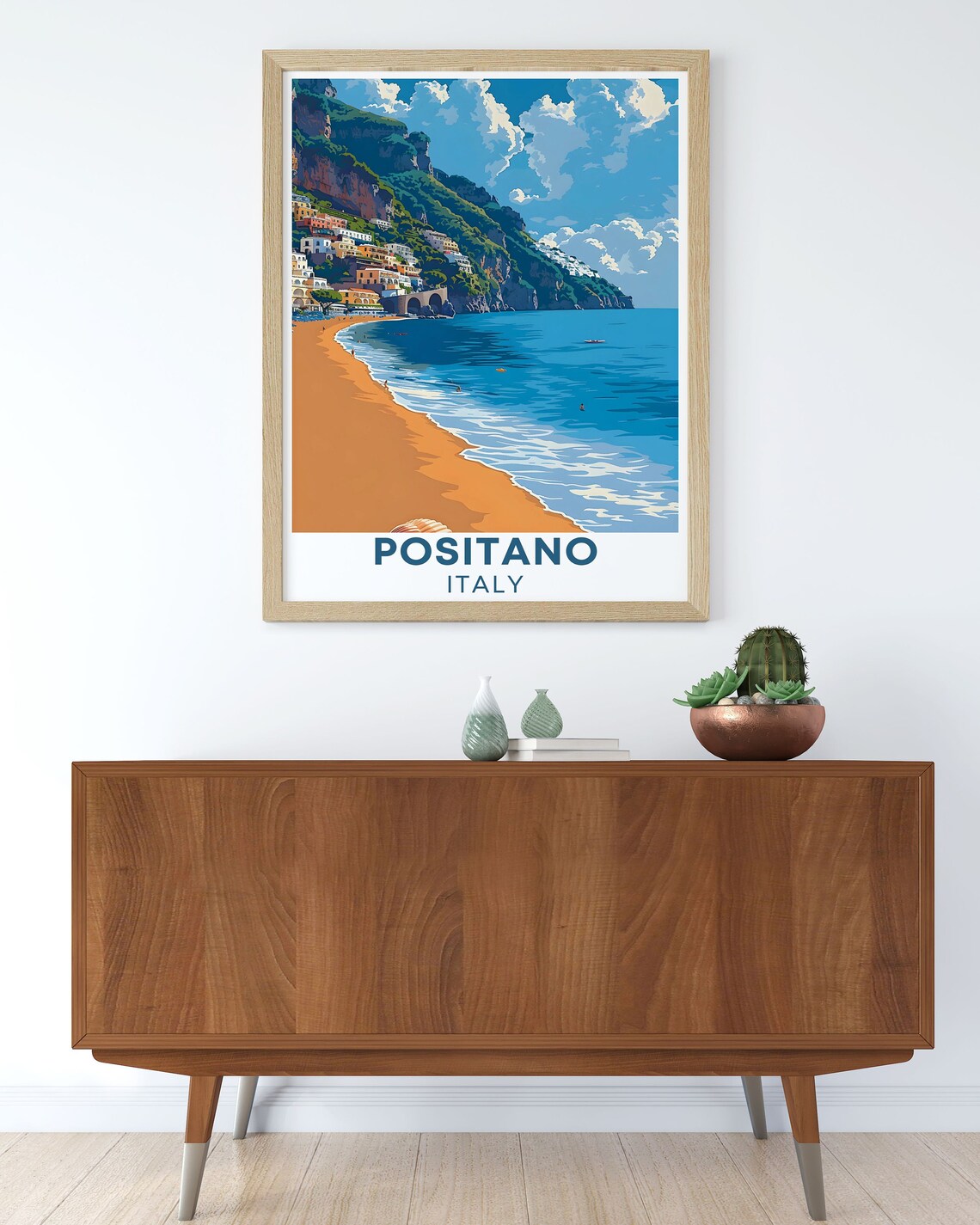 Spiaggia Grande Golden Beach of Positano Amalfi Coast Poster - Image 3