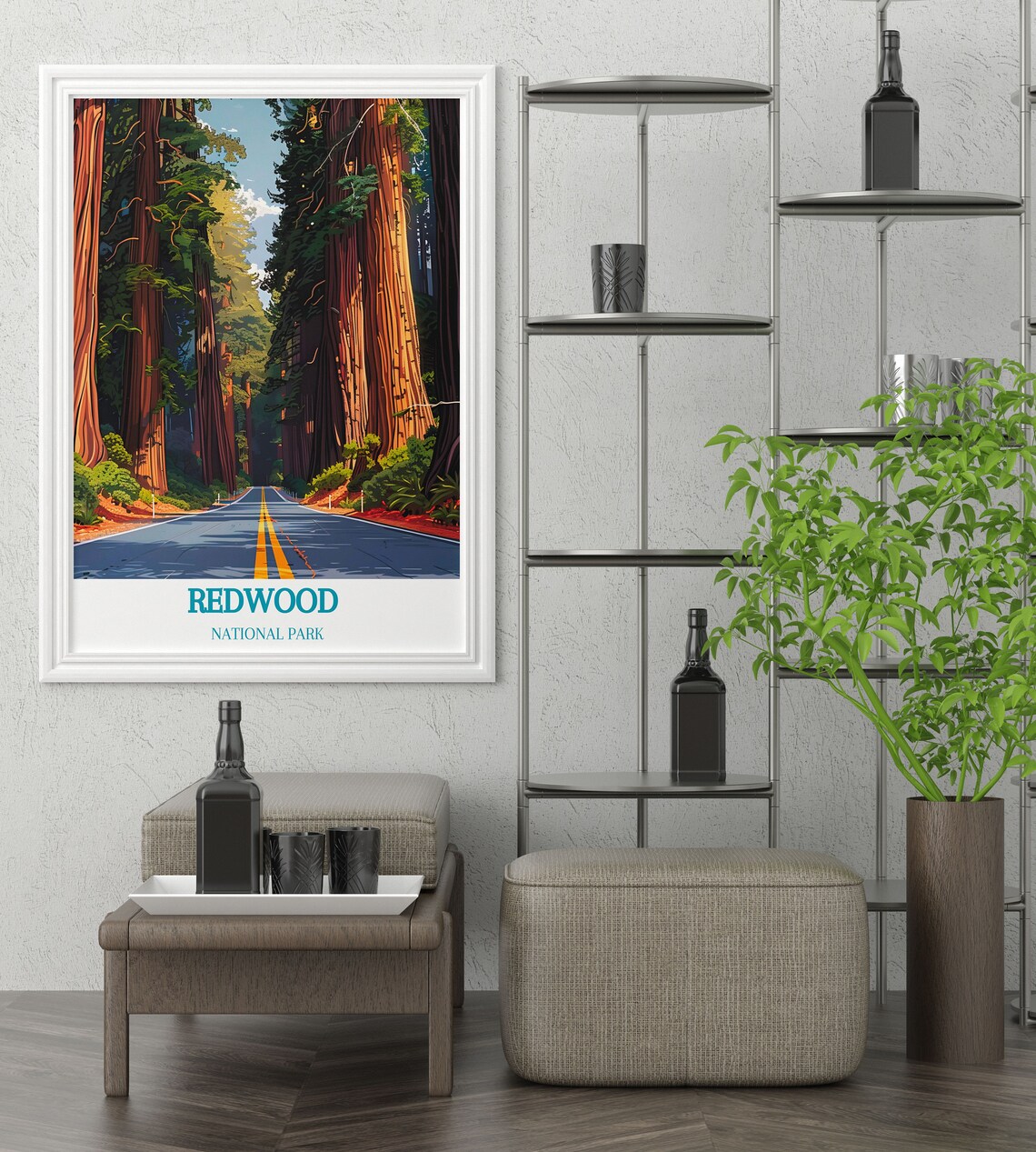 Redwood National Park Avenue Of The Giants Road Scenic Poster - Image 3