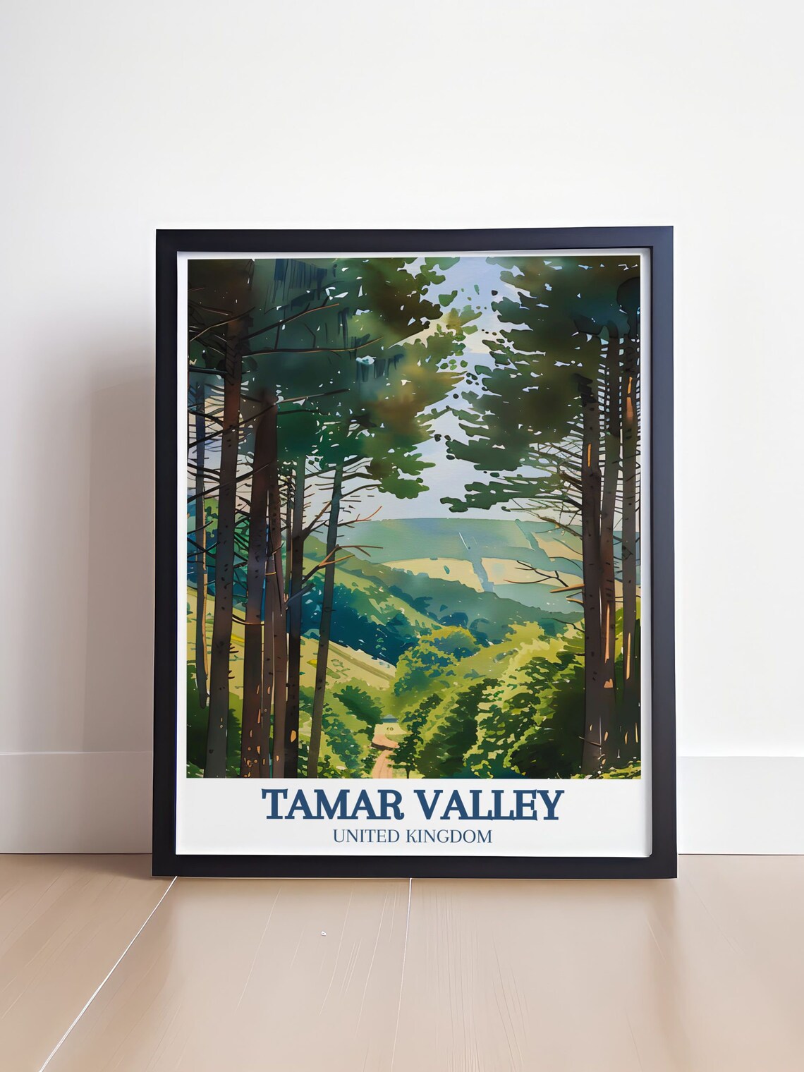 Tamar Valley Pine Forest Trails Sunset United Kingdom Travel Poster - Image 4
