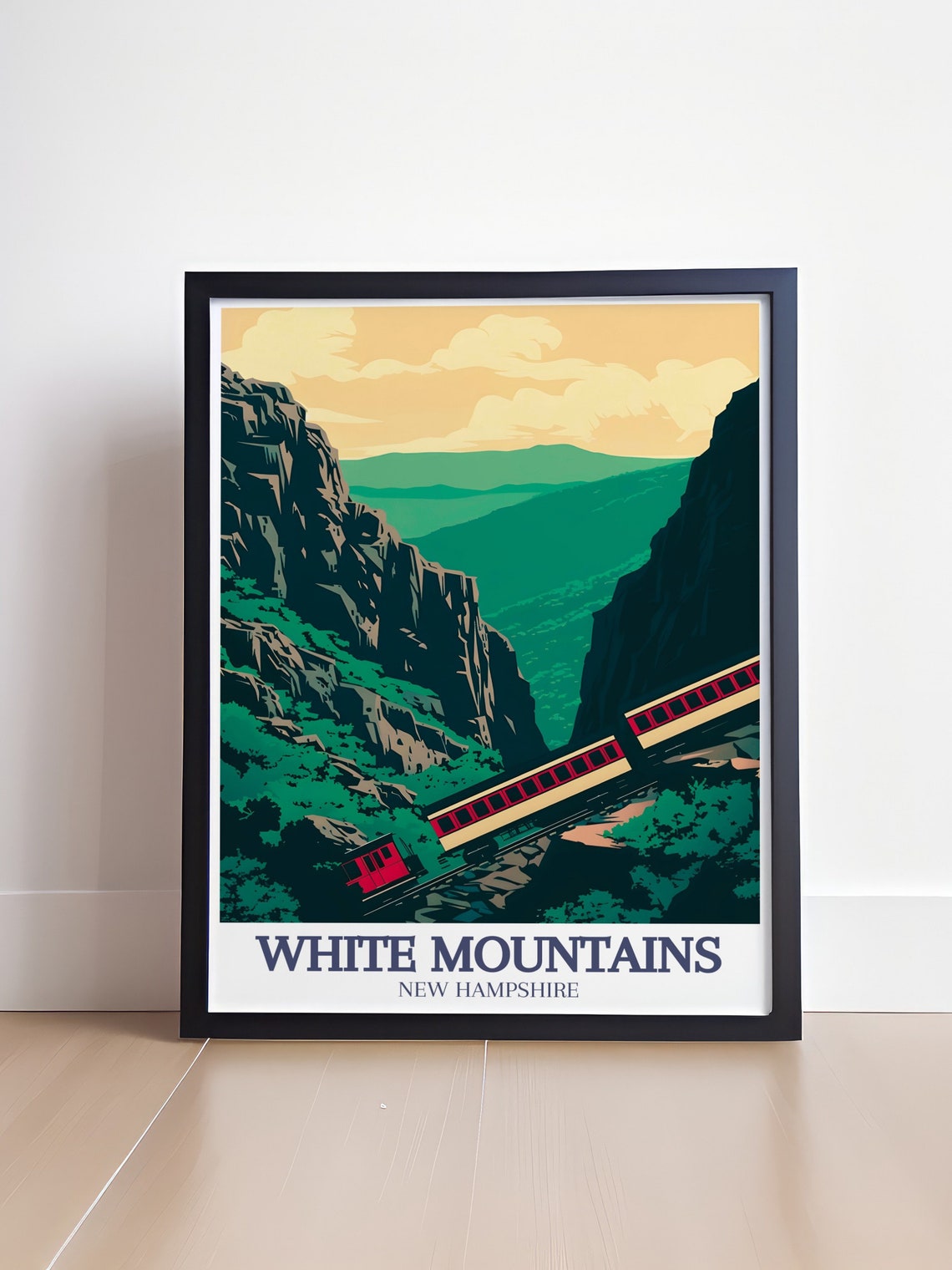 White Mountains Mountain Train Gorge Ride New Hampshire Rail Poster - Image 4