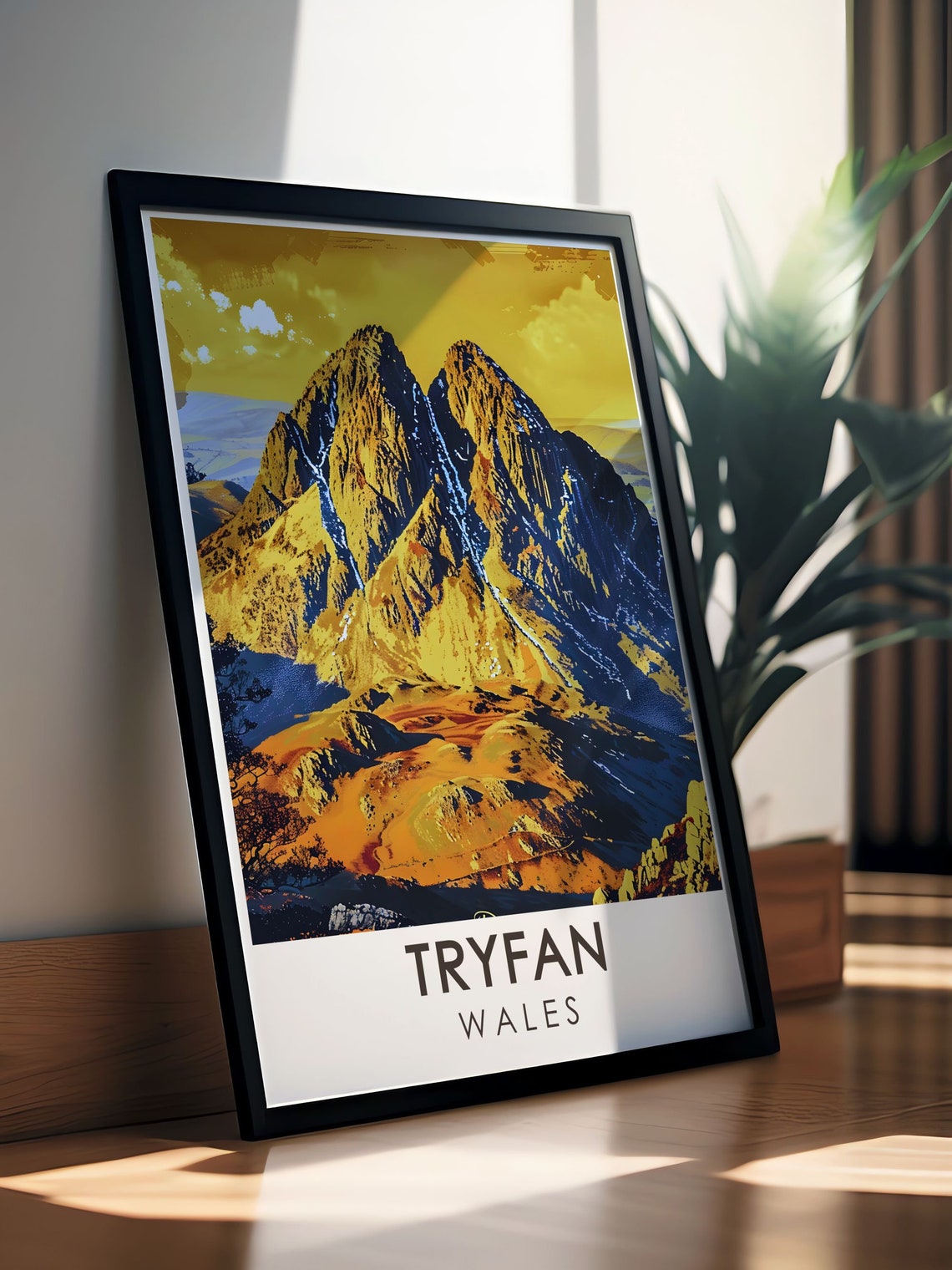 Tryfan Wales Golden Sunset on the Rugged Summit Peaks Poster - Image 3