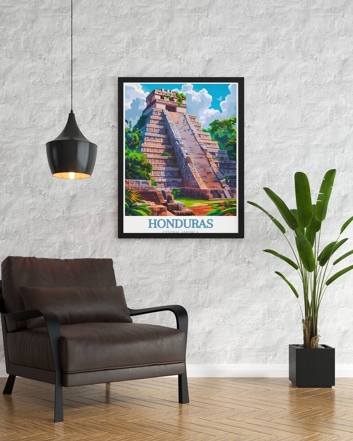 Honduras Travel Poster, Copan Ruinas Landscape - Image 3