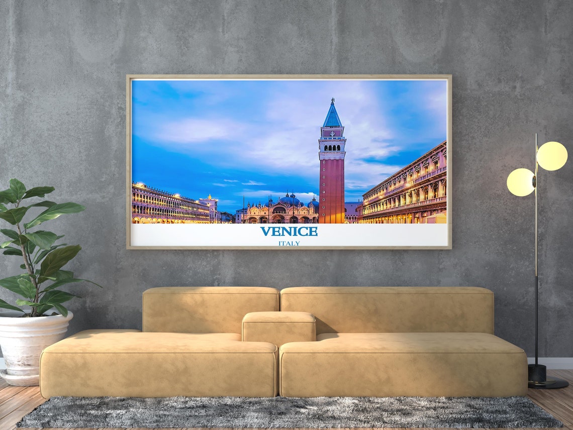 Venice St Marks Square Campanile Twilight Italy Landmark Poster - Image 3