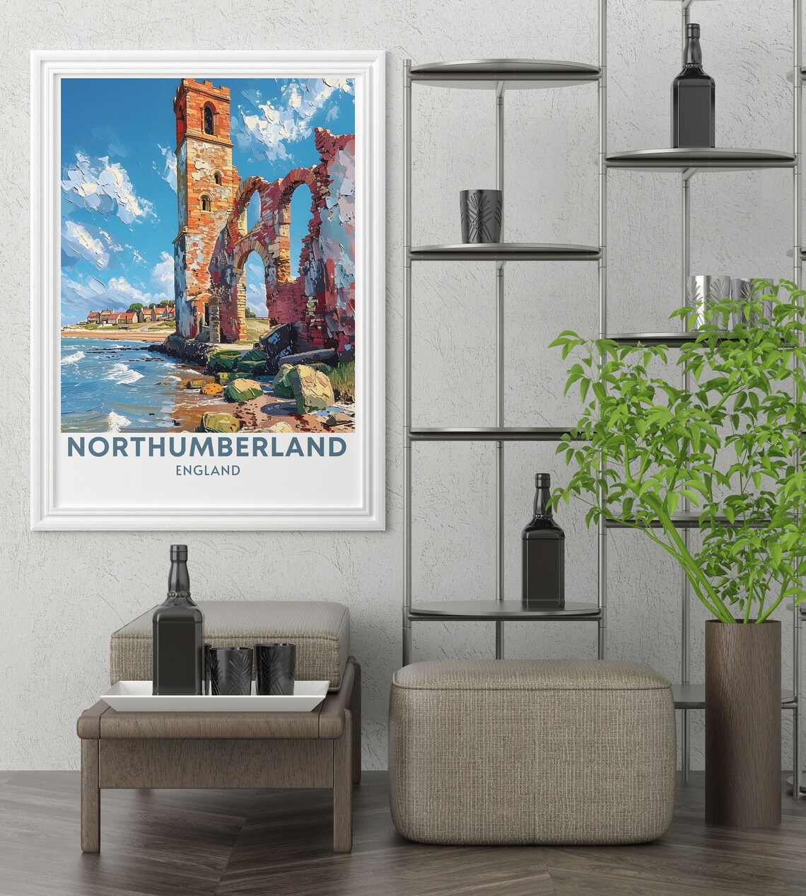 Holy Island Abbey Ruins Northumberland England Coastal Travel Poster - Image 3