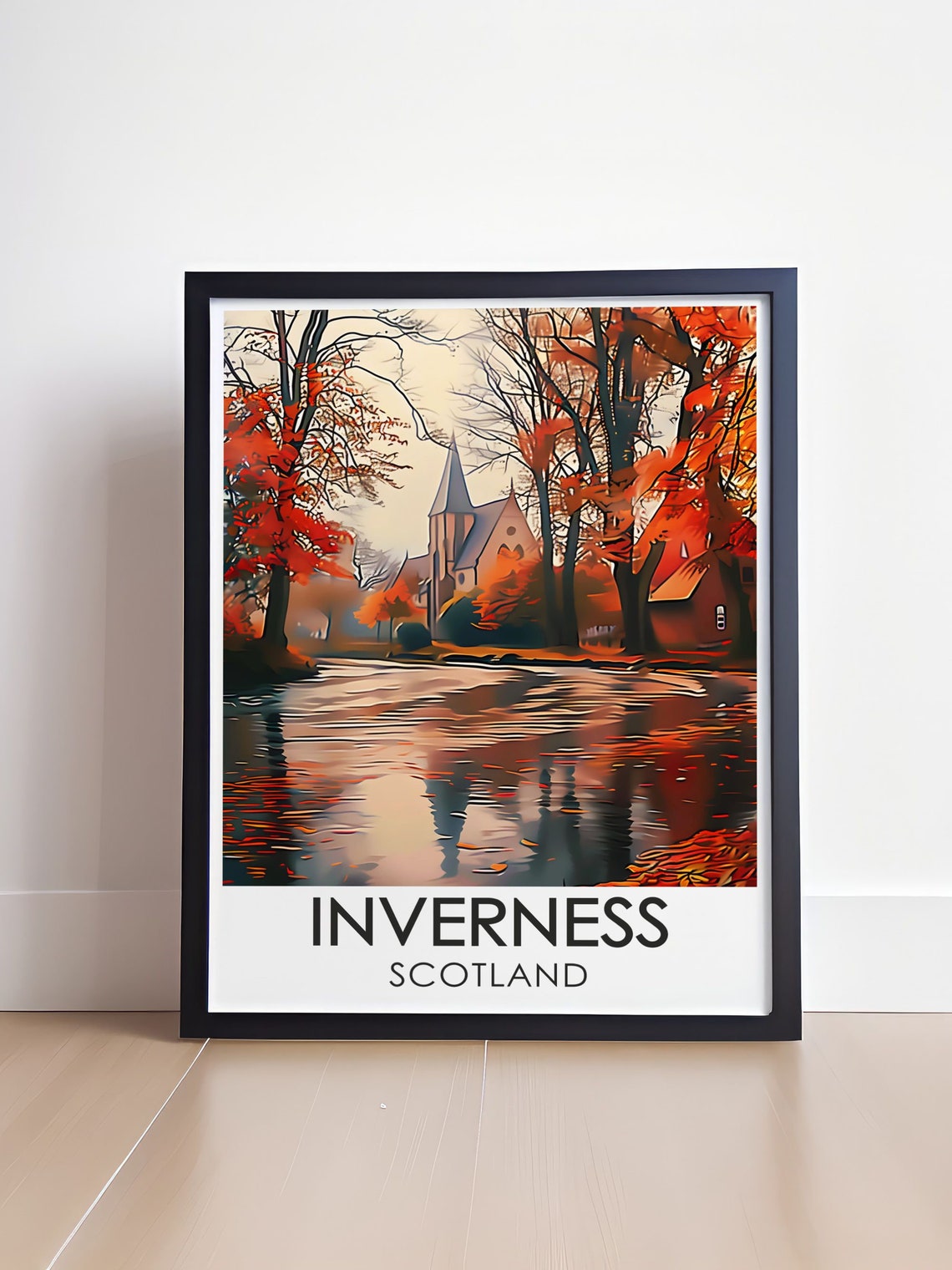 Inverness Travel Poster Old Church Landmark Art Scotland Heritage Decor Inverness Old Church Print Historical Landmark Art - Image 4