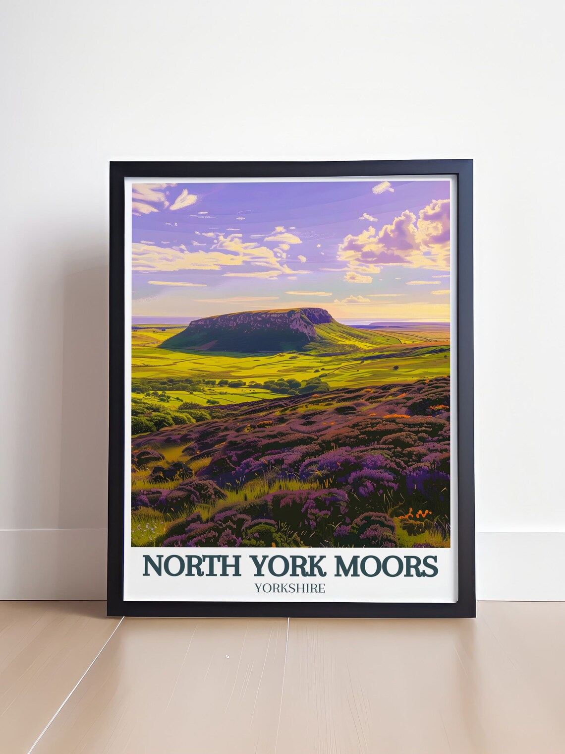 North York Moors Wall Art Travel Poster Of Roseberry Topping Hill In Tees Valley Park Art With Roseberry Topping Hill - Image 4