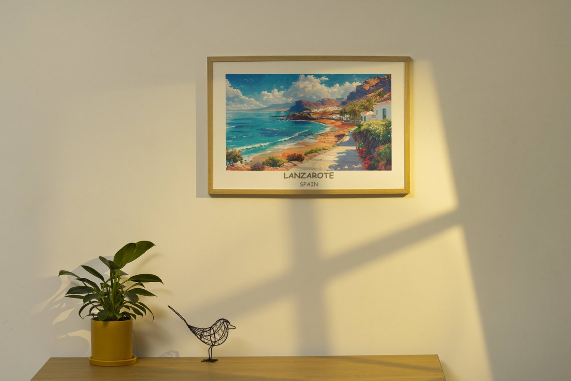 Lanzarote Spain Volcanic Island Beach Village Canary Art Poster - Image 3