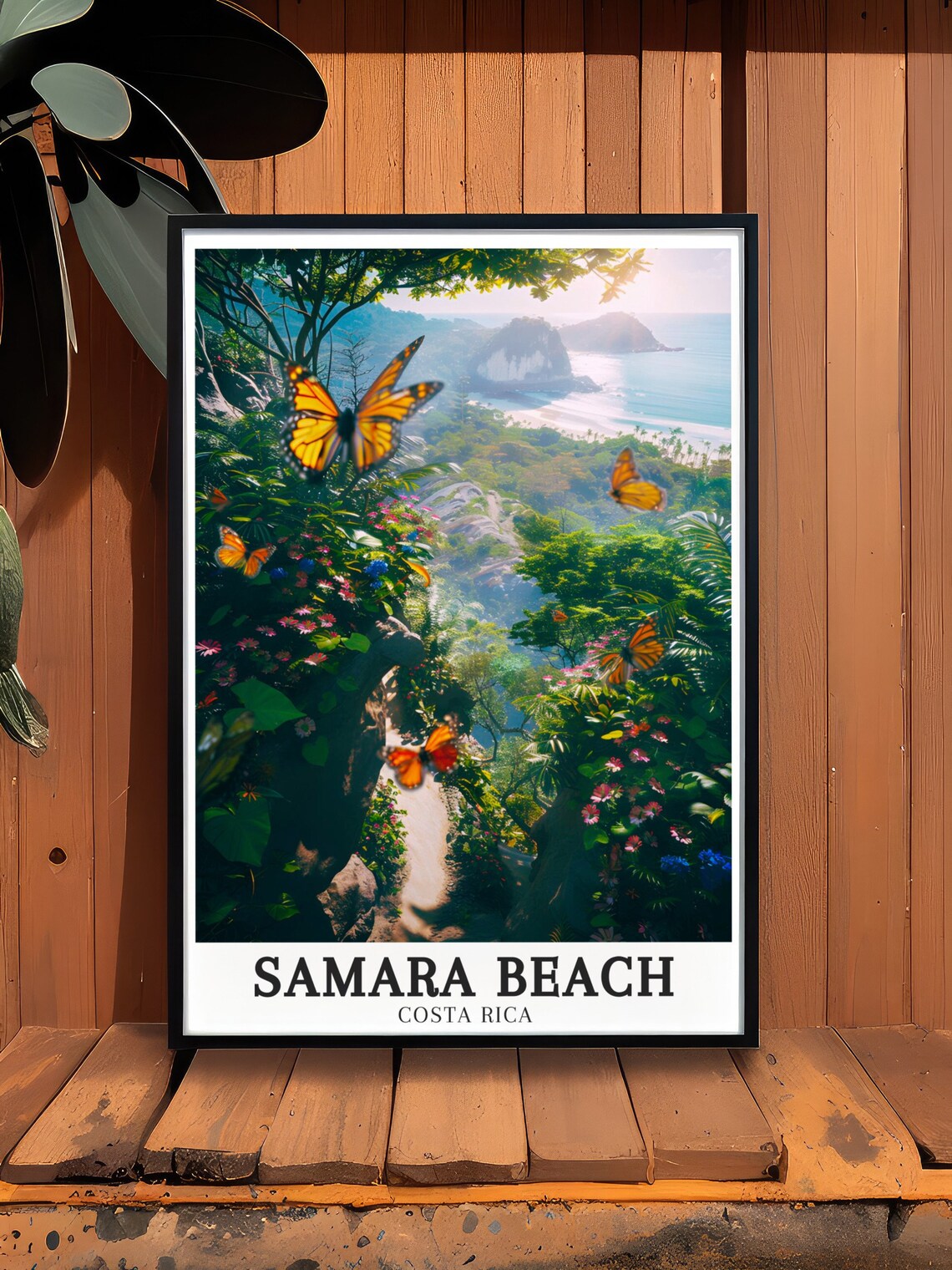 Samara Beach Costa Rica Butterflies Jungle Coastal View Poster - Image 2