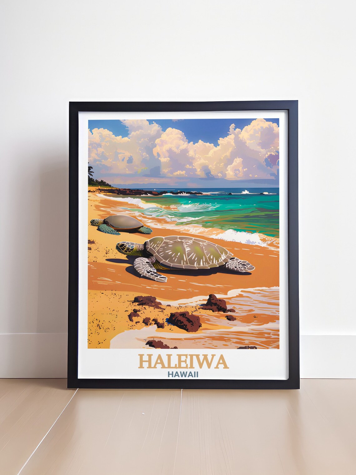 Haleiwa Travel Print Laniakea Beach Turtle Beach Art Laniakea Beach Turtle Beach Prints Laniakea Beach Turtle Beach Decor - Image 4