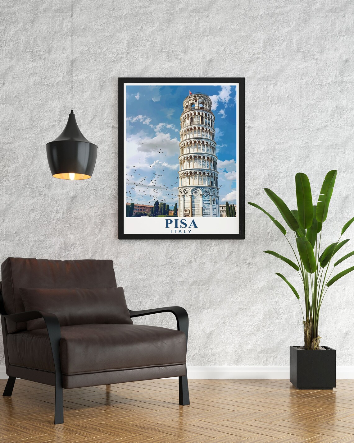Pisa Art Print Leaning Tower Of Pisa Poster Italian Landmark Art Home Decoration Italy Travel Decor Travel Gift - Image 2