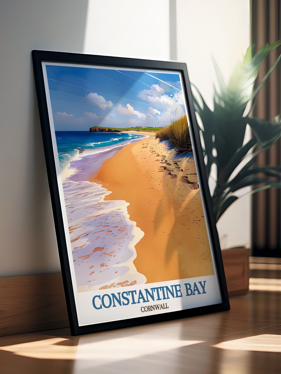 Constantine Bay Cornwall Golden Sandy Beach Seaside Travel Poster - Image 2