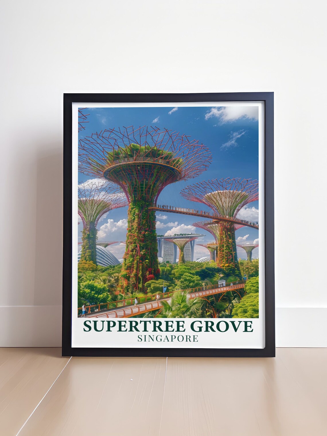 Supertree Grove Singapore Daytime Skyway Gardens Travel Poster - Image 4