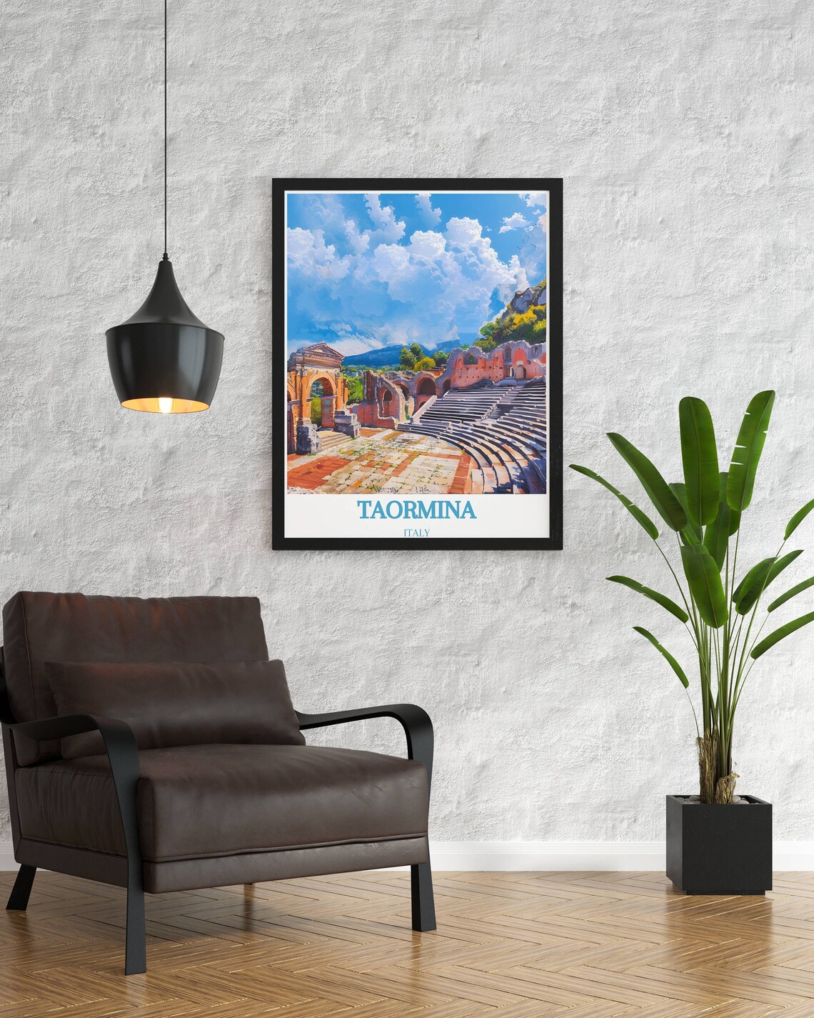 Taormina Italy Ancient Greek Theatre Sunlit Stone Steps Poster - Image 3