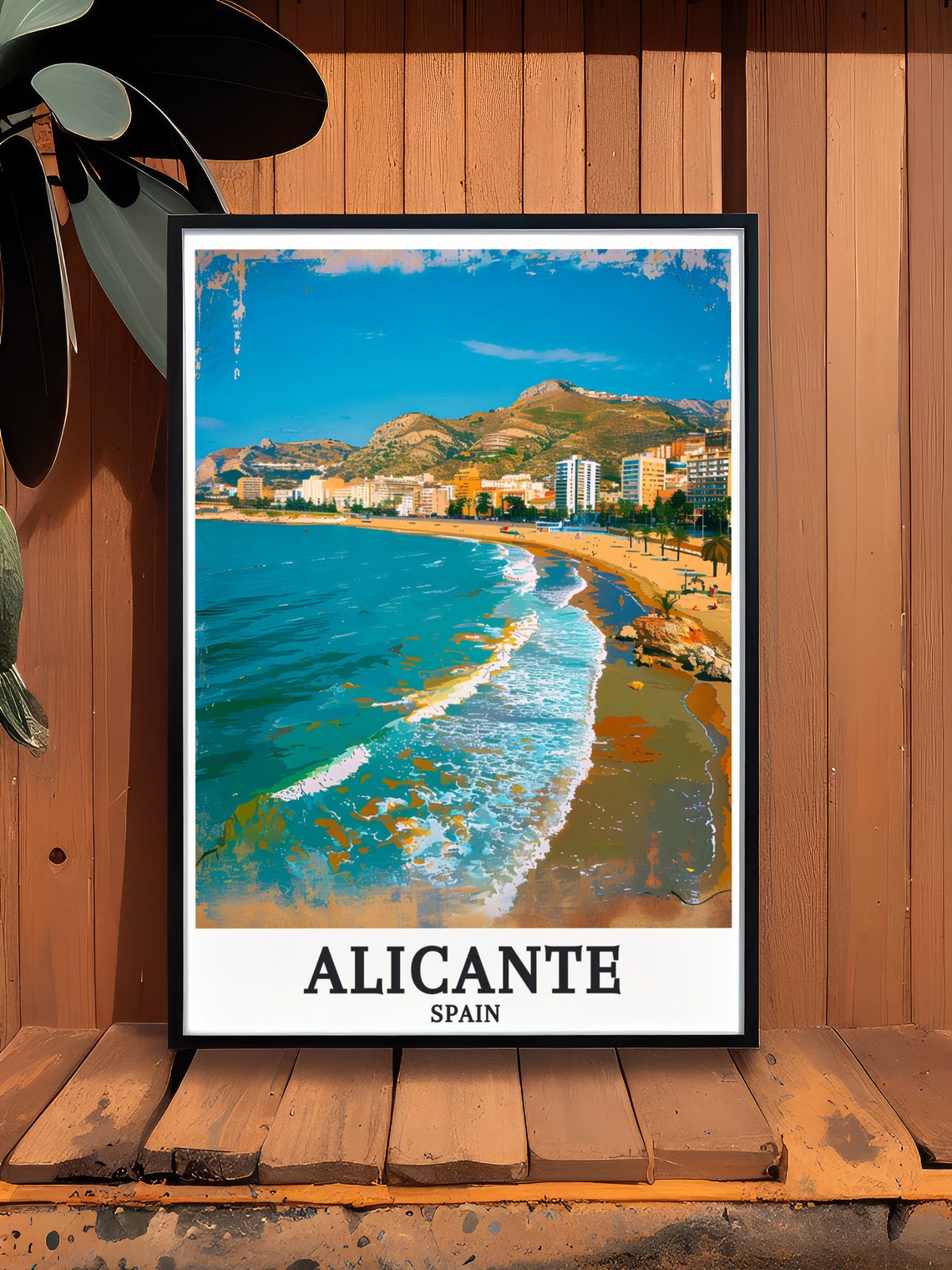 Alicante Wall Art Playa De San Juan Mediterranean Sea Alicante Print Playa De San Juan Mediterranean Sea Travel Poster Alicante Decor - Image 2