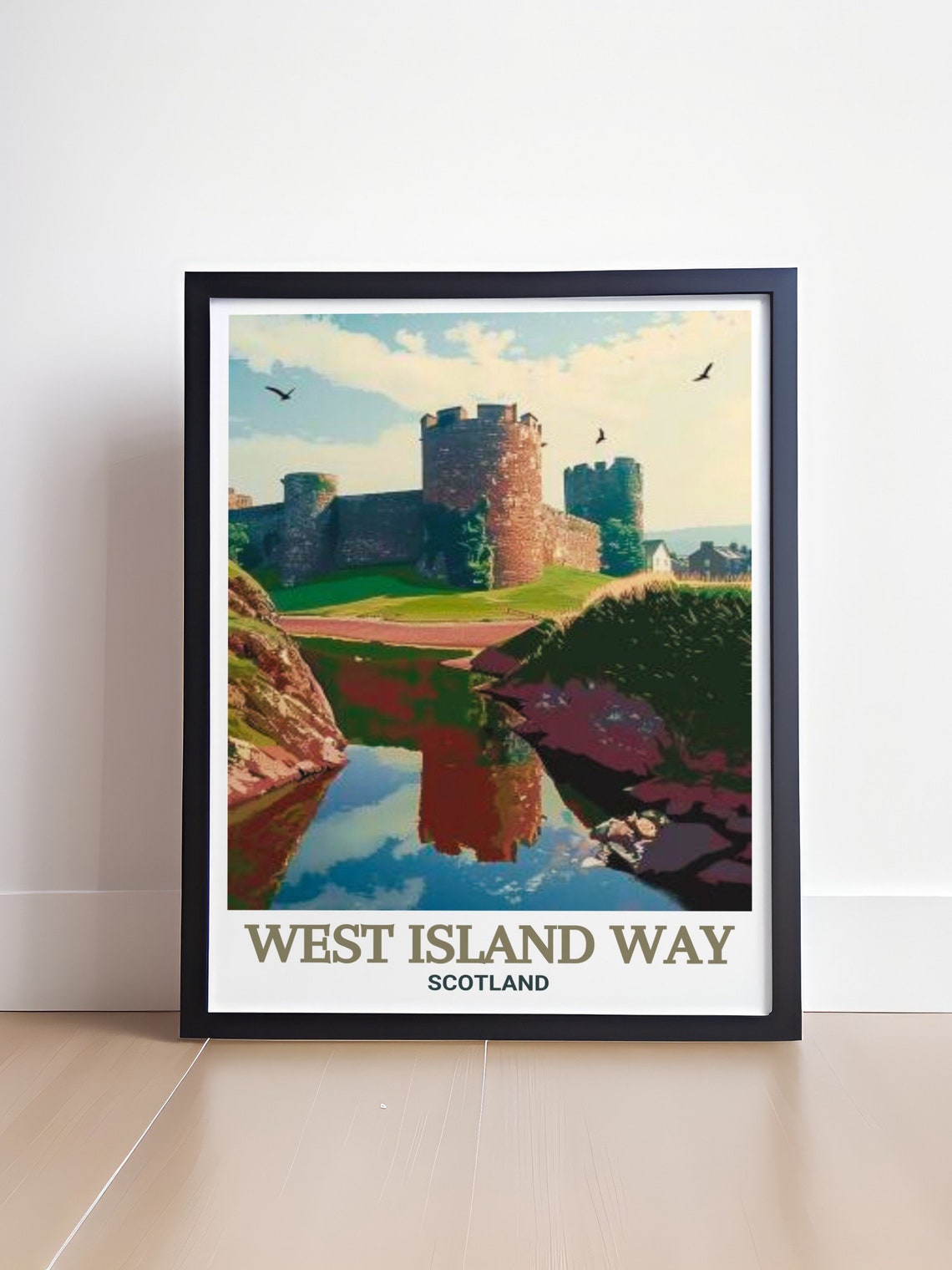 West Island Way Rothesay Castle Moat Reflection Isle Of Bute Poster - Image 4