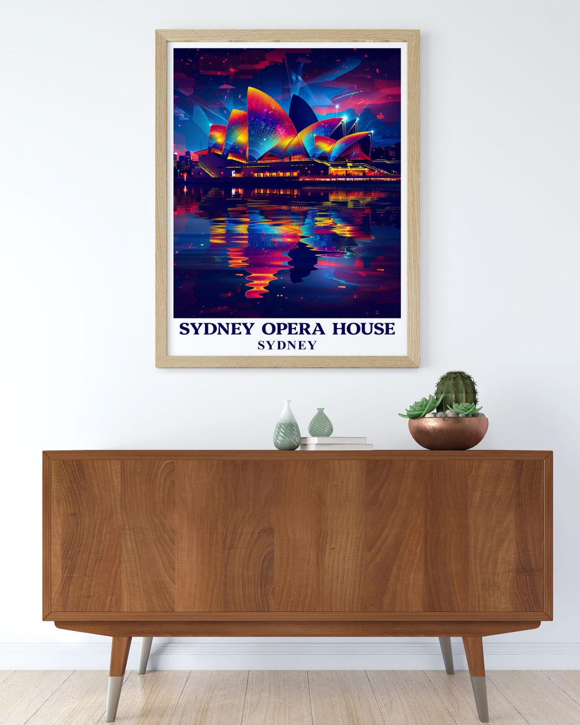 Sydney Opera House Sails Lit in Rainbow Colors at Night Poster - Image 3
