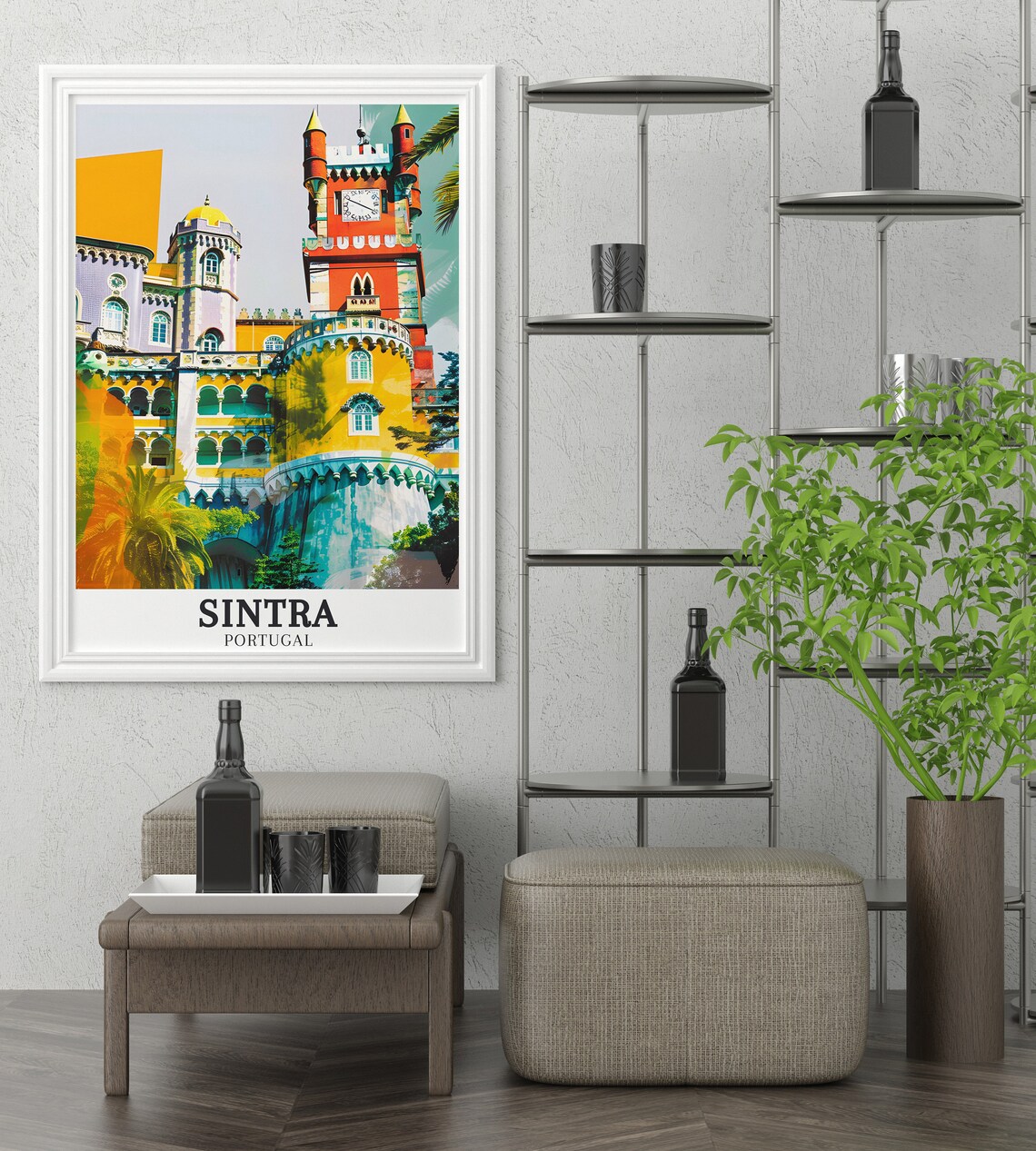 Sintra Travel Print Pena National Palace Portuguese Riviera Wall Gift Pena National Palace Portuguese Riviera Poster Sintra Poster - Image 2