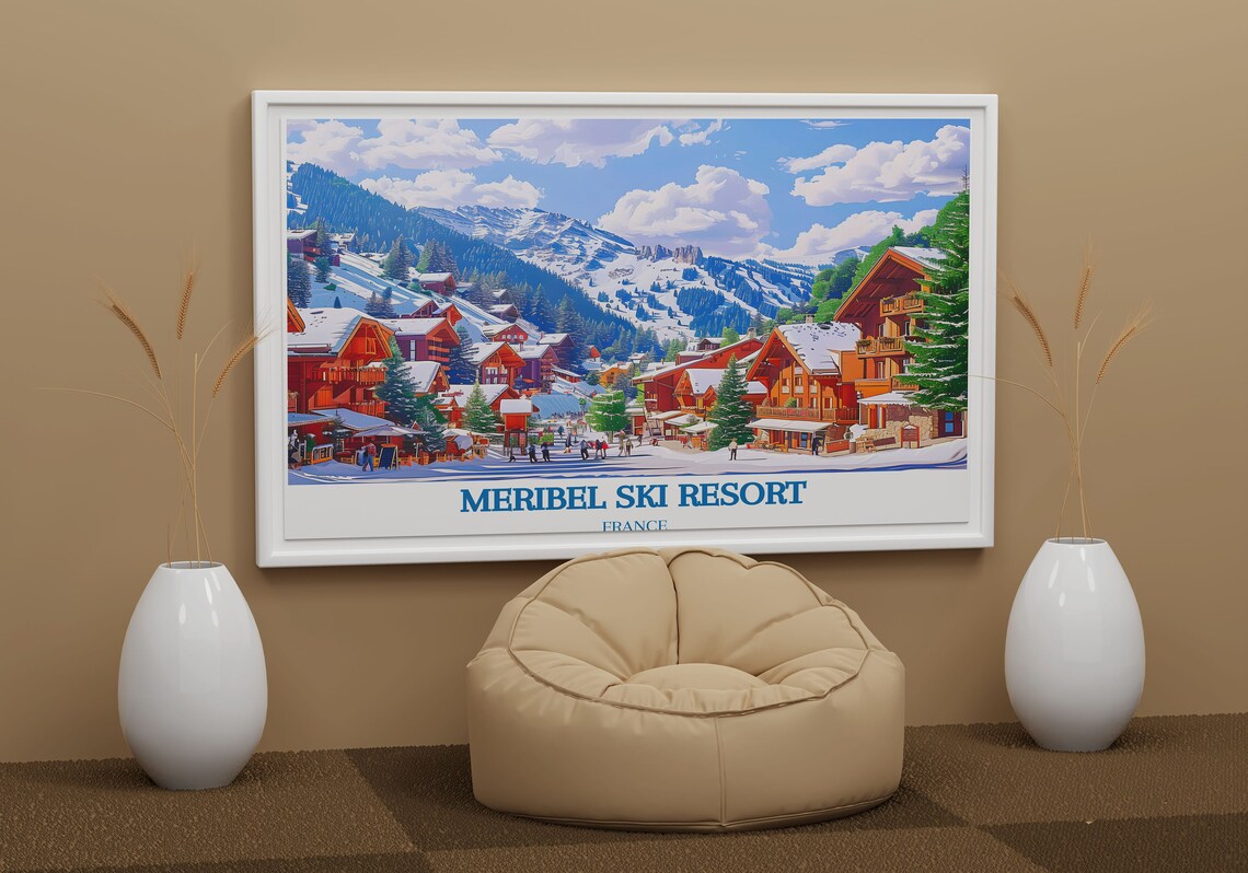 Meribel France Ski Resort Snowy Alpine Village Winter Poster - Image 3