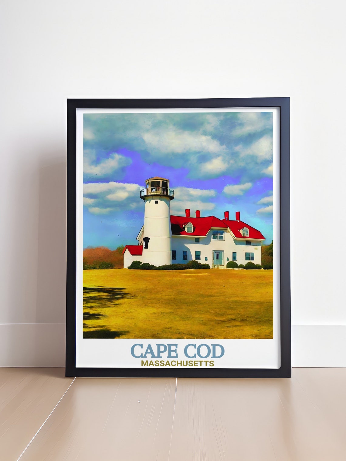 Cape Cod Massachusetts Chatham Lighthouse White Red Roof Poster - Image 4