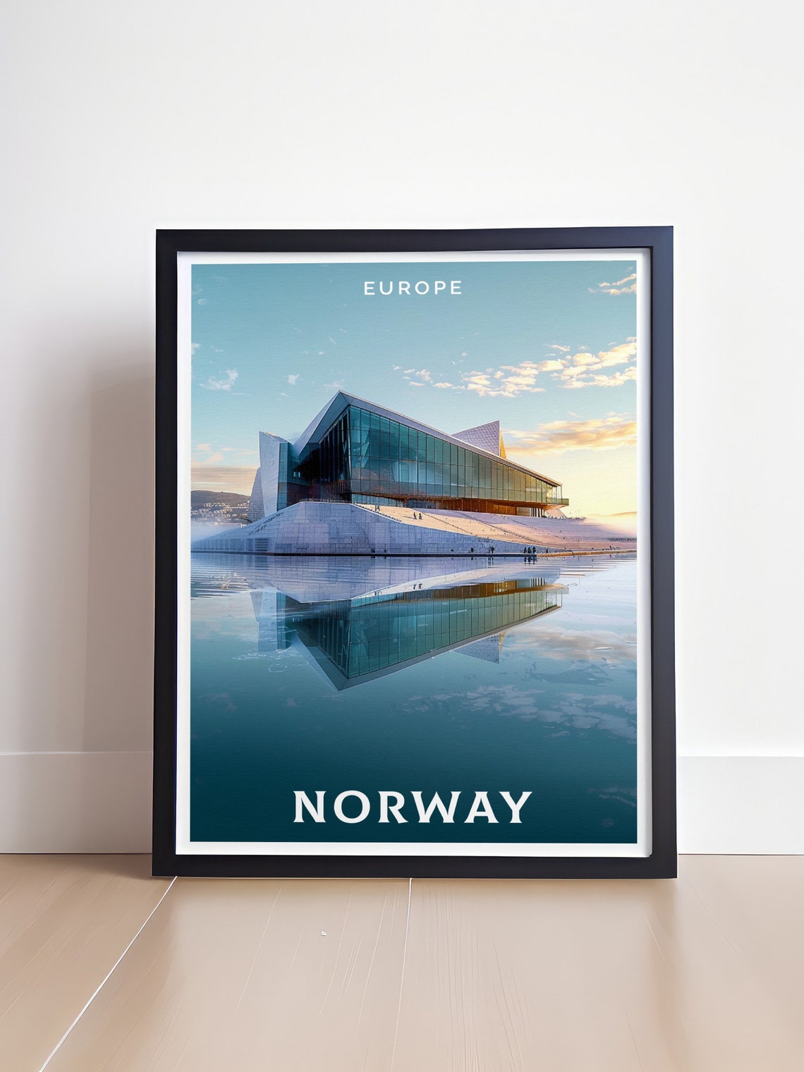 Norway Oslo Opera House Waterfront Reflection Alternate Travel Poster - Image 4