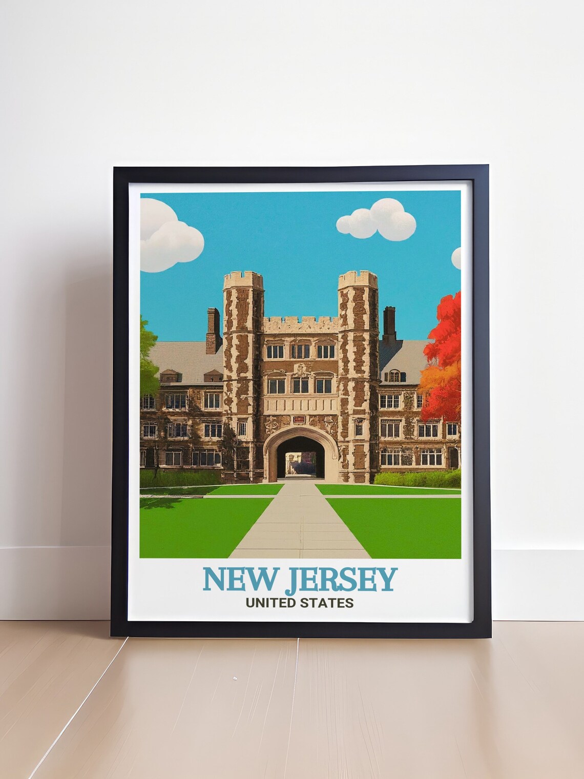 Princeton University New Jersey Gothic Campus Building Travel Poster - Image 4