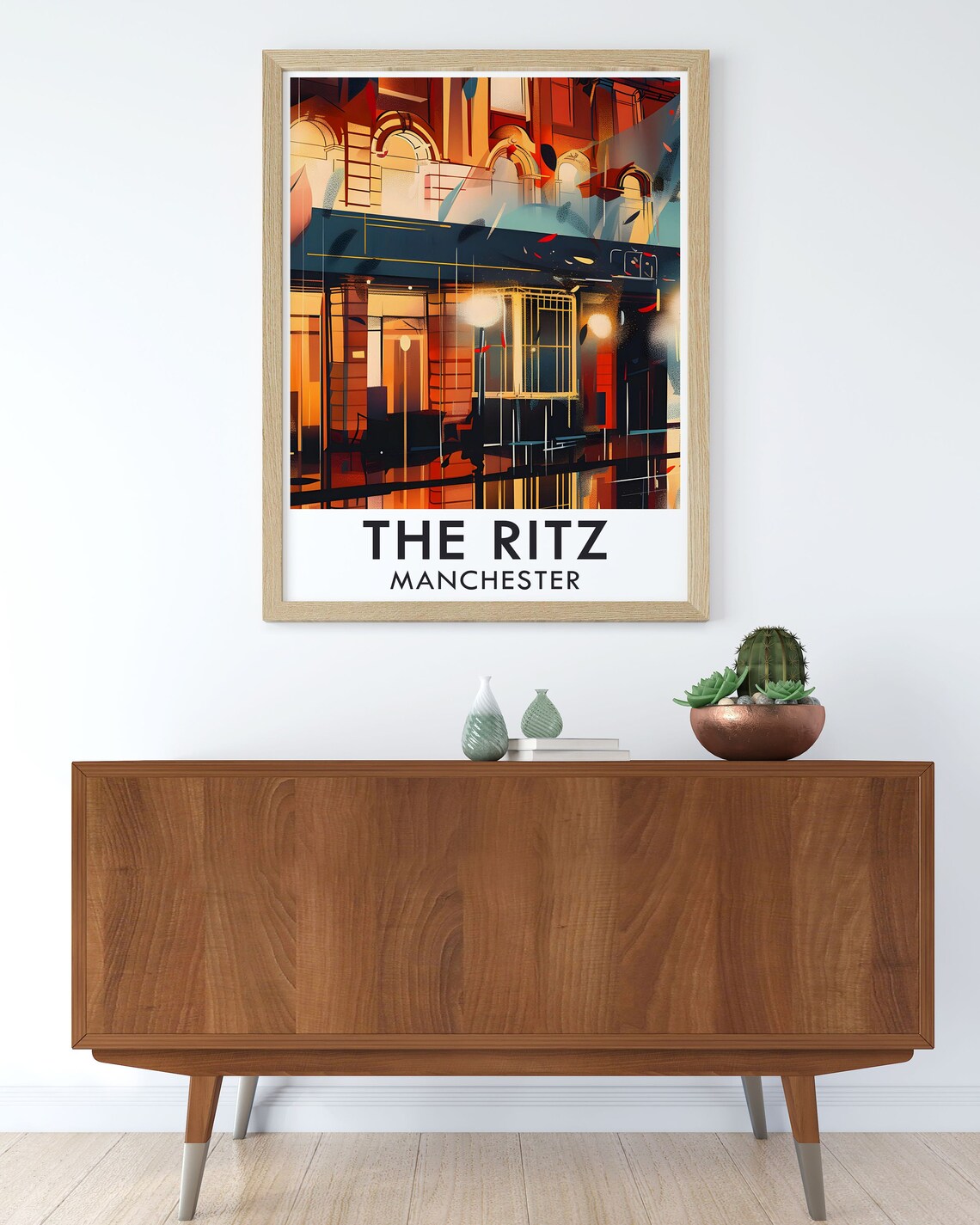 The Ritz Manchester Nightclub Facade Rainy City Lights Art Poster - Image 3