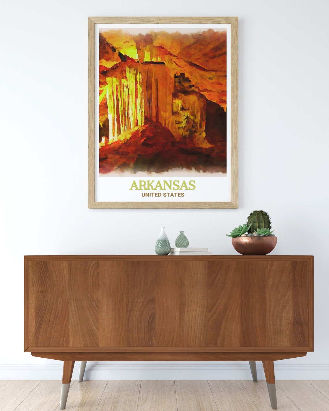 Arkansas Blanchard Springs Caverns Stalactites Golden Glow Poster - Image 3