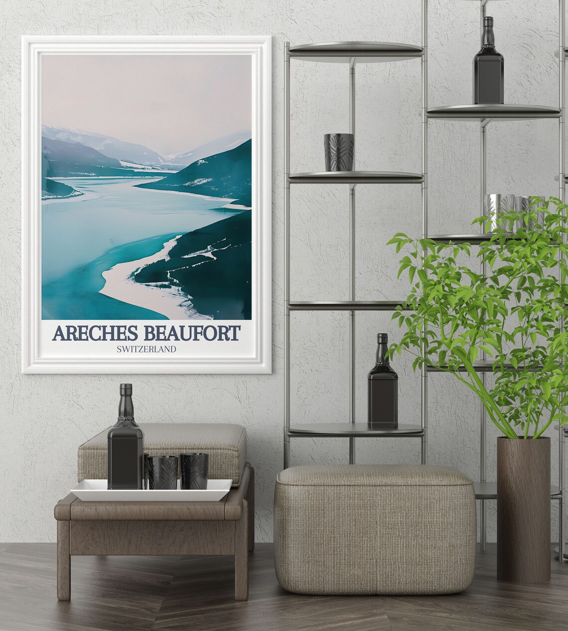 Areches Beaufort Mountain Lake Alpine Scenic Retreat Travel Poster - Image 4