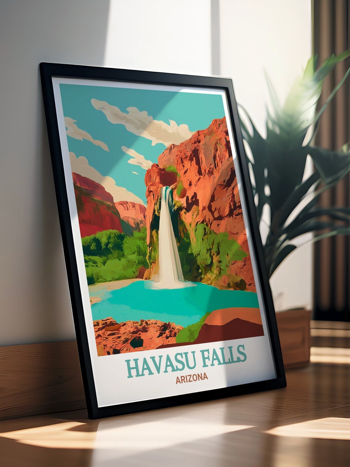 Havasu Falls Arizona Waterfall Turquoise Pool Red Cliffs Nature Poster - Image 3