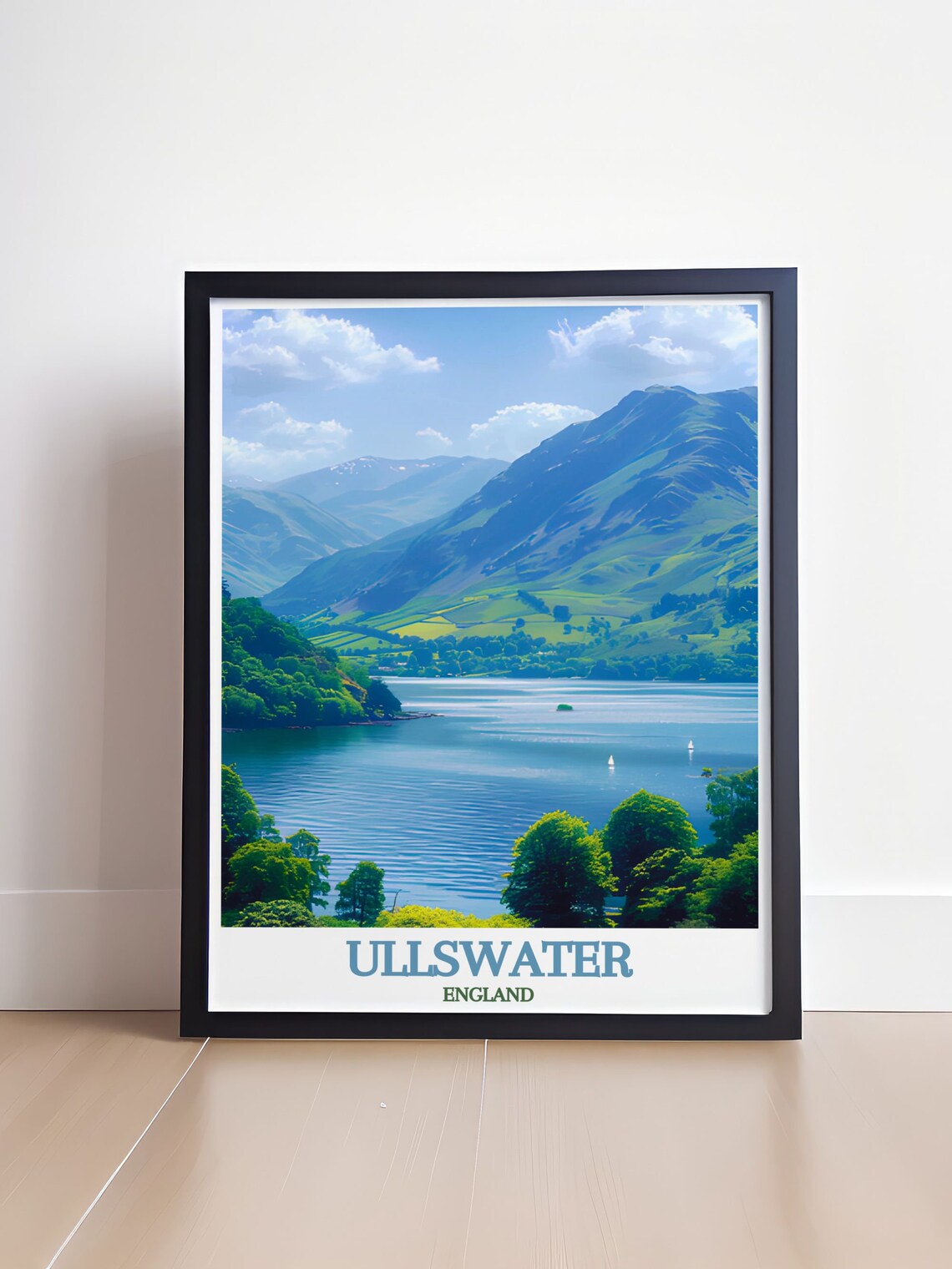 Ullswater Lake with Sailboats and Green Fells in England Poster - Image 4