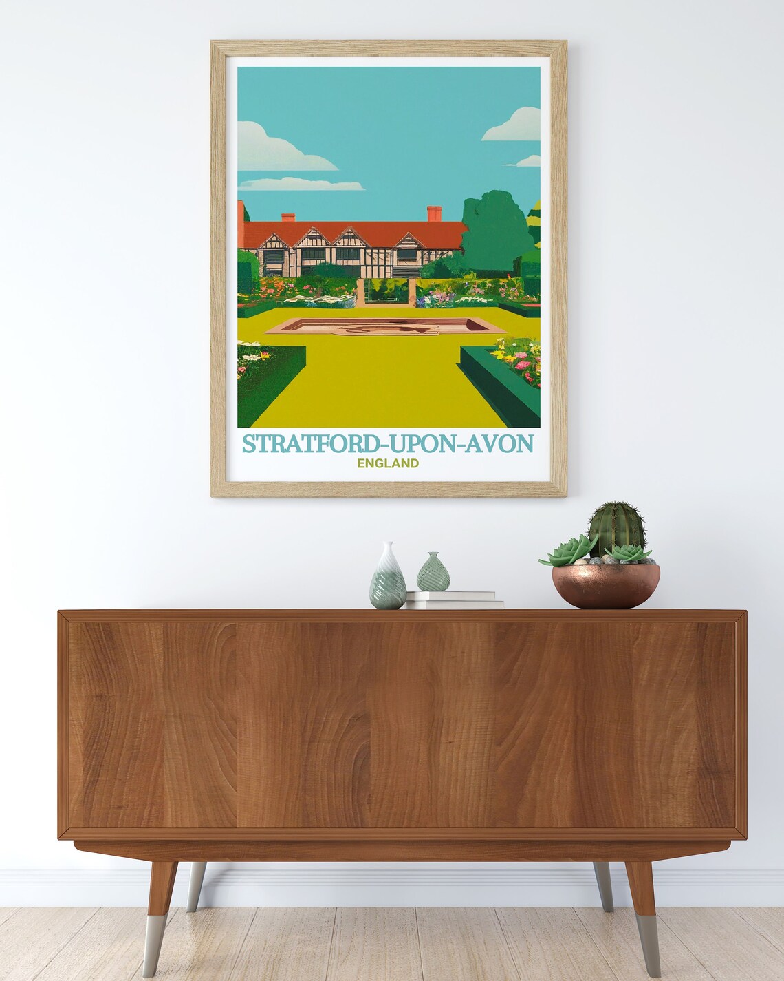 Stratford Upon Avon Halls Croft Garden Historic House Travel Poster - Image 2