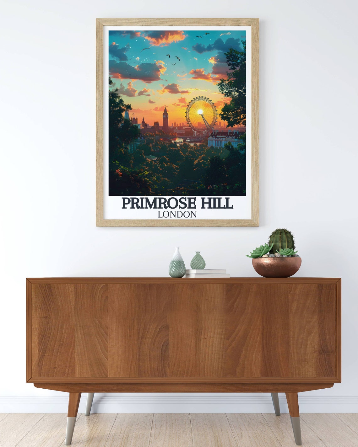 Primrose Hill London Sunset Skyline Over London Eye View Poster - Image 3
