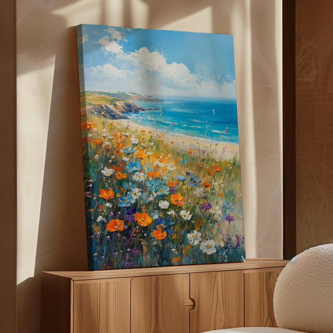 Coastal Wildflower Seaside Landscape, Beach Decor