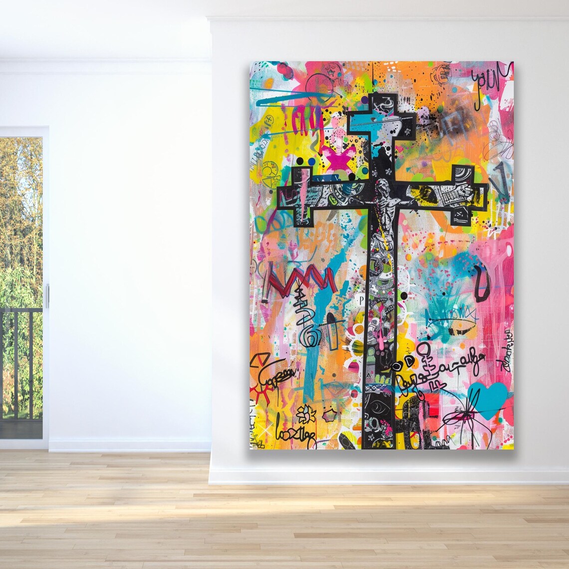 Graffiti Cross Crucifixion Vibrant Street Style Christian Poster - Image 4