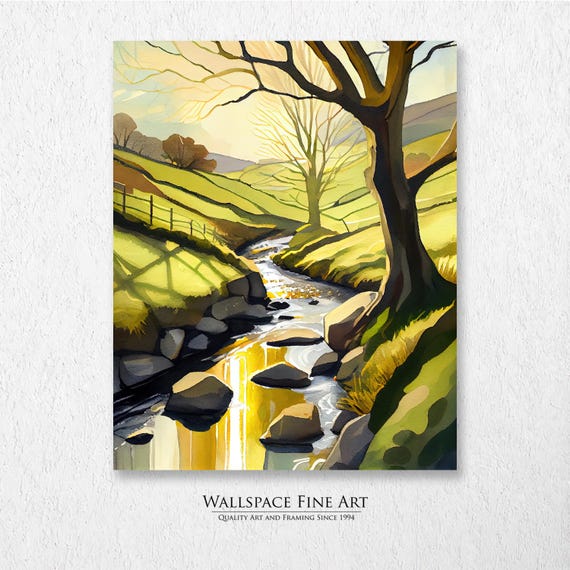 Rambling Stream Summer Country Landscape Painting Wall Art Dcor Print Wallspace Fine 20045