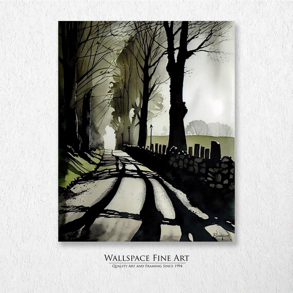The Dark Road Moody Melancholy Country Landscape Painting Wall Art Dcor Print Wallspace Fine 20052