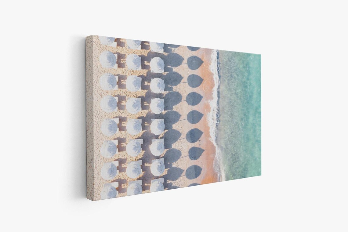 Minimalist Beach Poster, Coastal Ocean Aerial - Image 2
