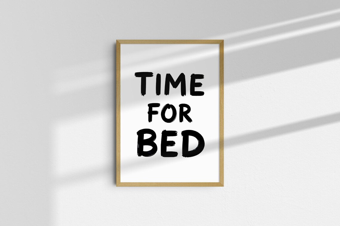 Time For Bed Bedroom Poster Wavy Bed Quote Print Funny Bed Time Wall Decor Trendy Bedroom Wall Art Print - Image 2