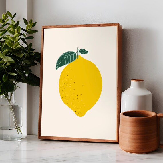 Lemon Print, Kitchen Wall Art Art Print