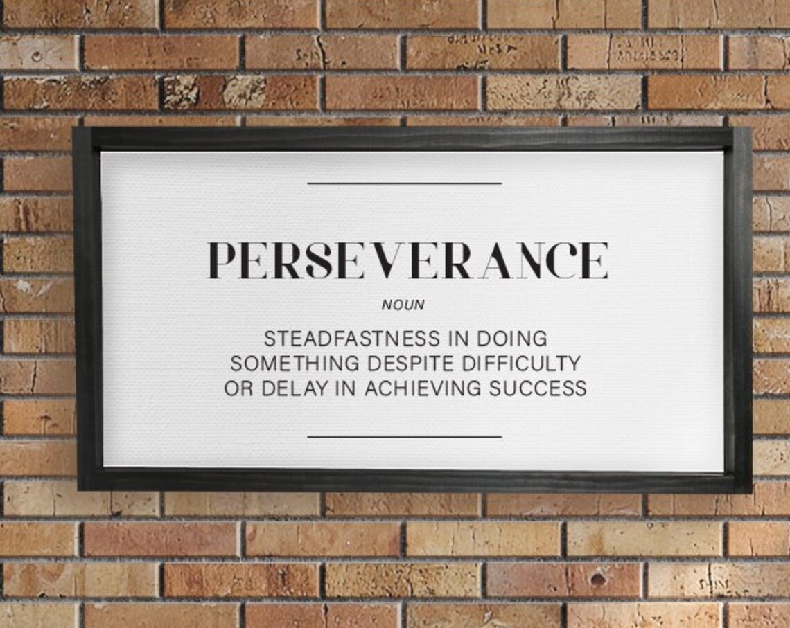 Perseverance Typography Art Print, Office Decor