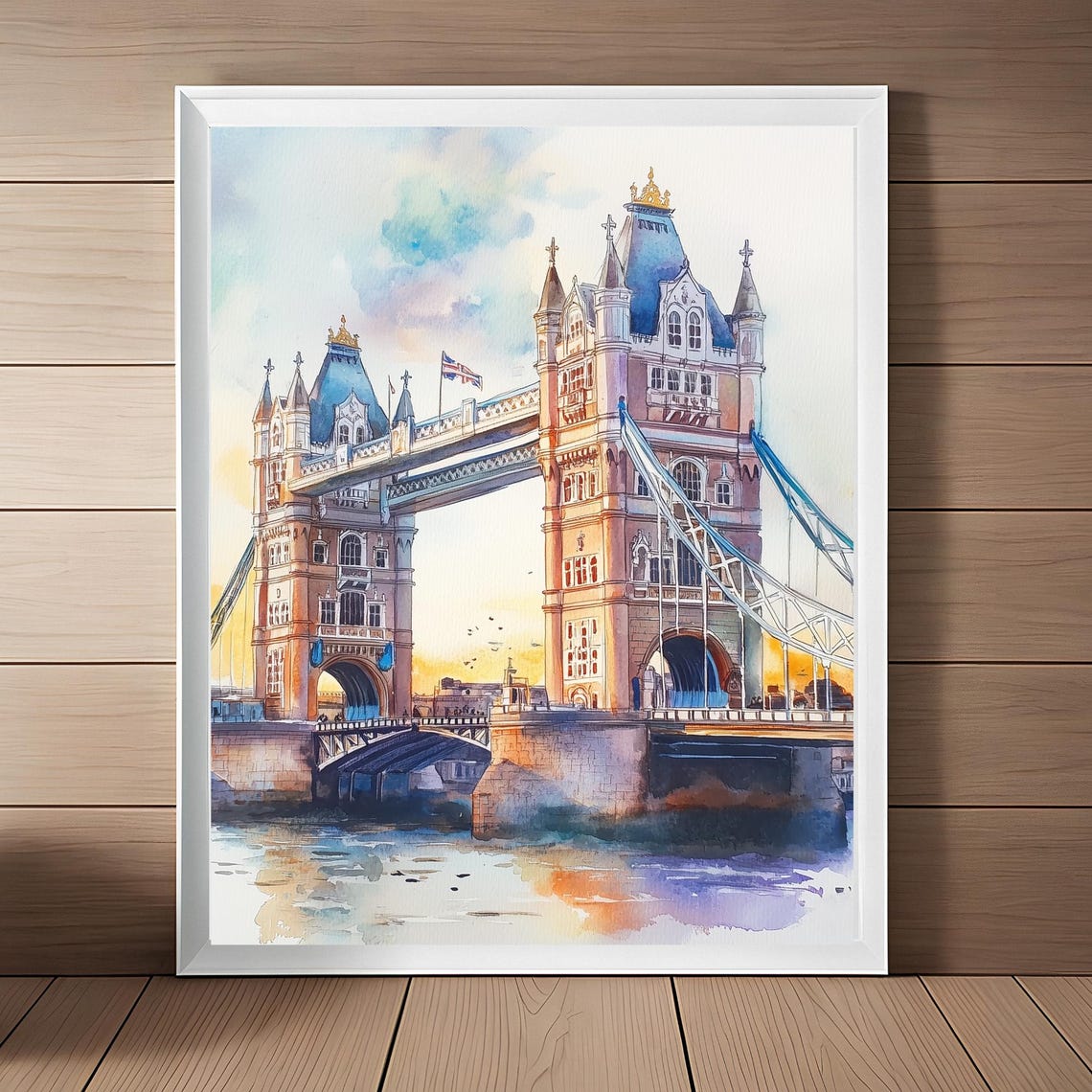 Tower Bridge London Art Watercolor Painting Uk Cityscape Wall Art Europe Wall Decor Travel Art Travel Gift Instant