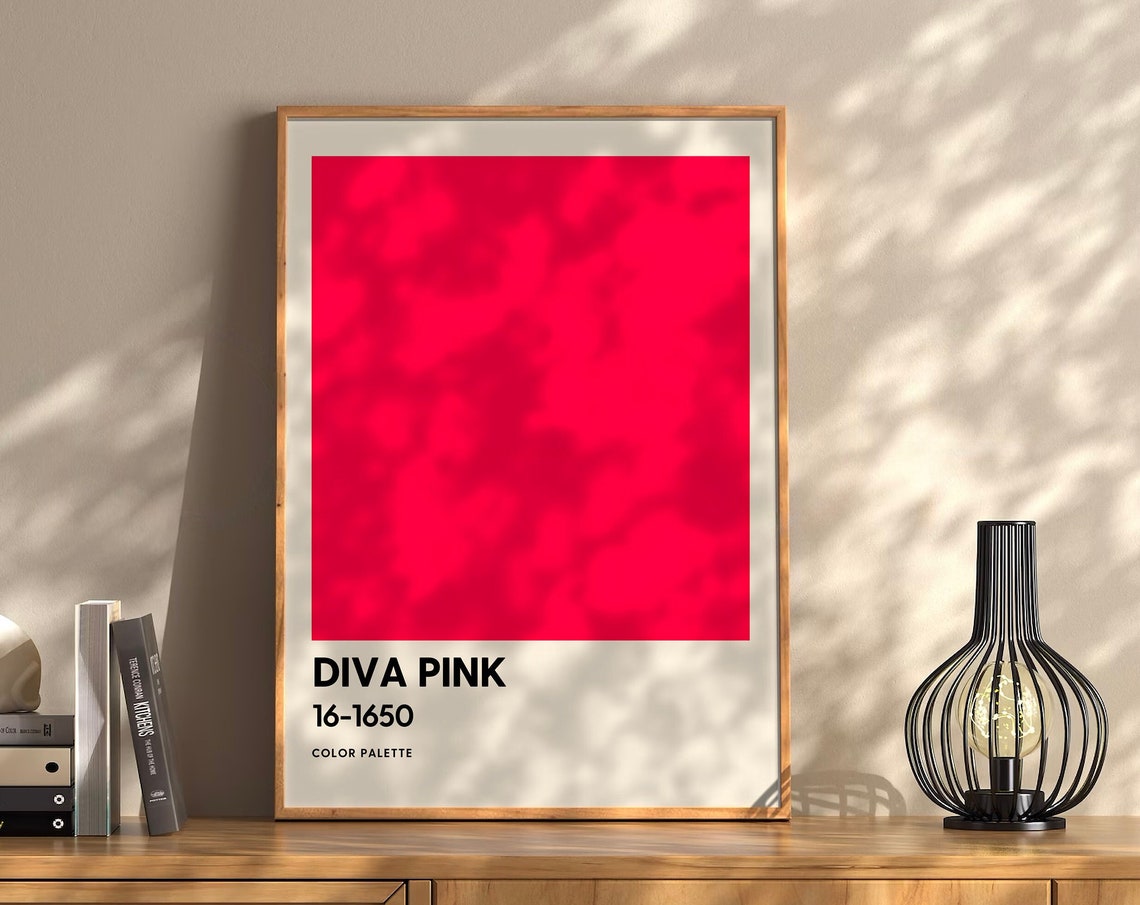 Bold Diva Pink 16-1650 Color Palette Swatch Minimalist Poster