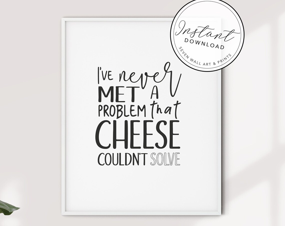 Love Cheese Typographic Kitchen Wall Art Print