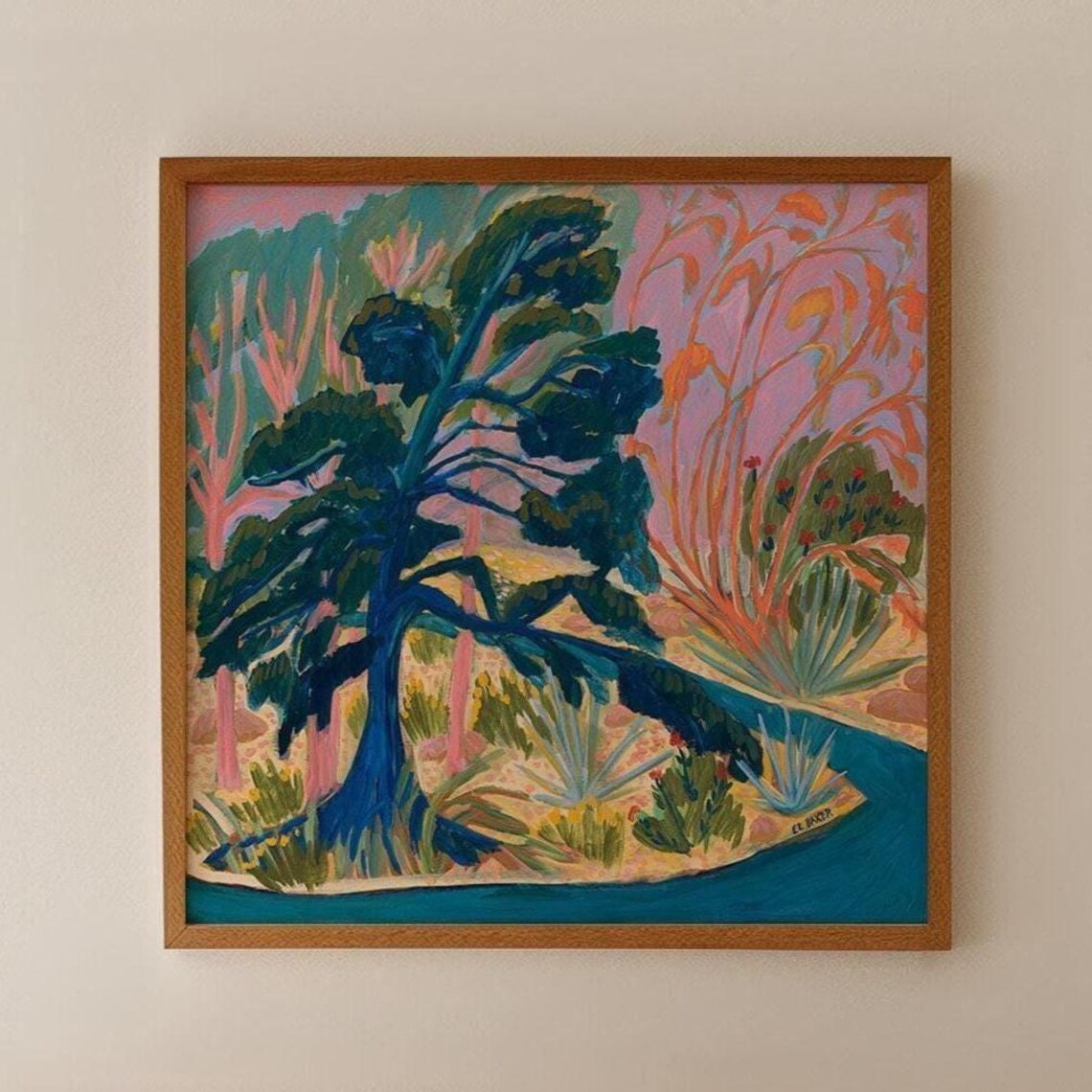 Texas Hill Country River Print, Midcentury Modern Austin