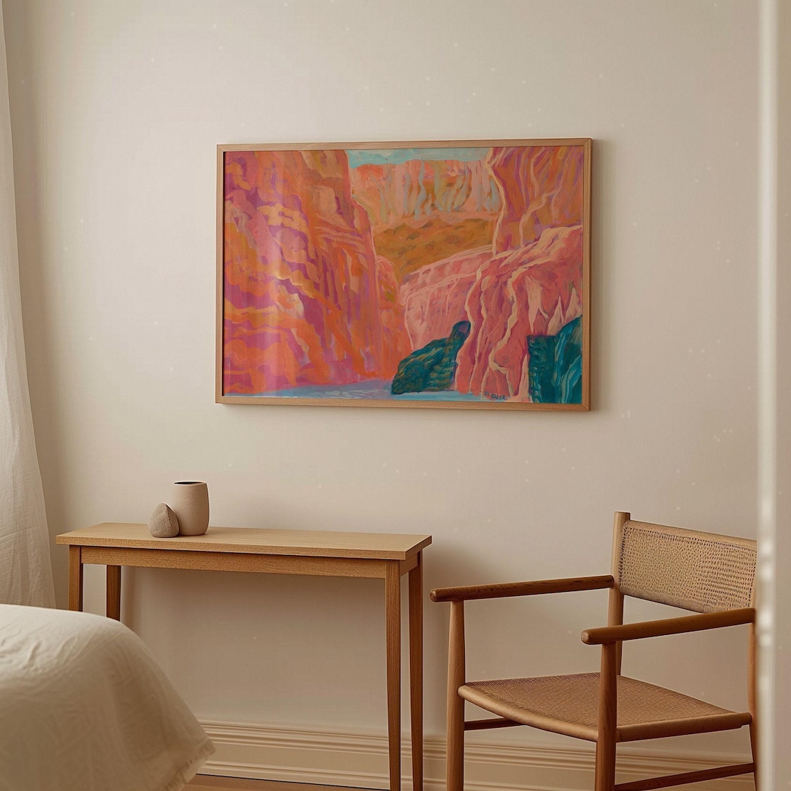 Pink Canyon Print, West Texas Mid-Century Modern Art