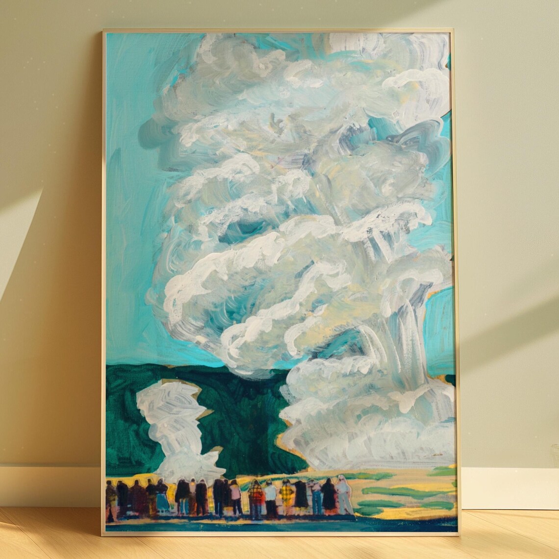 Yellowstone Old Faithful Vintage National Park Poster