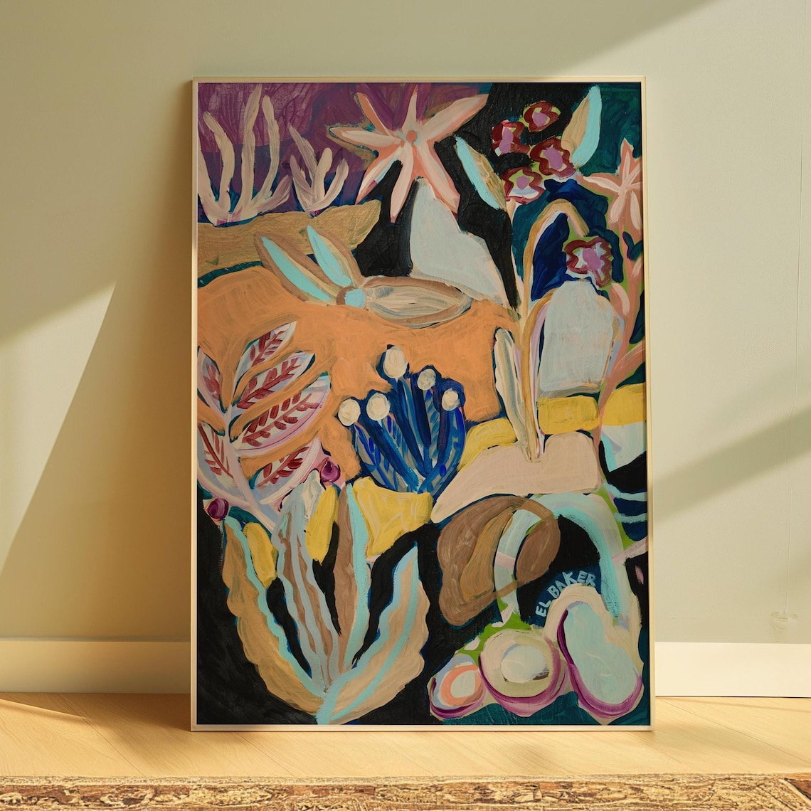 Matisse-Style Cactus Abstract Southwestern Art Print
